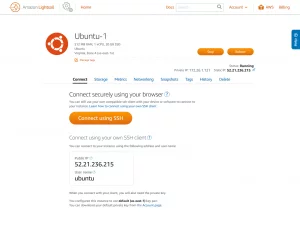 Lightsail Browser SSH